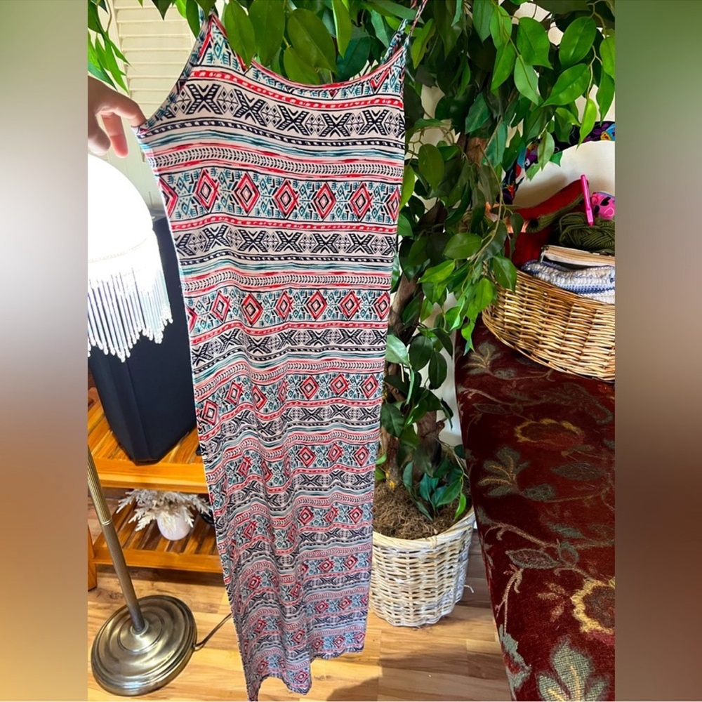 Red and Black Spaghetti Strap Sundress Maxi